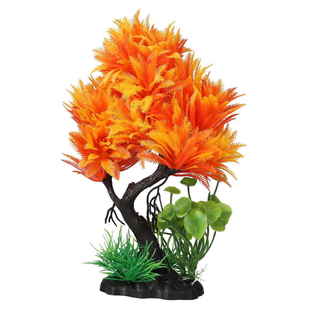AquaSpectra Aquatic Tree Orange | Artificial Aquarium Plant Décor