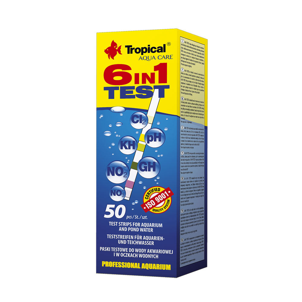Tropical TEST 6in1 Water Test Strips 50 Pack