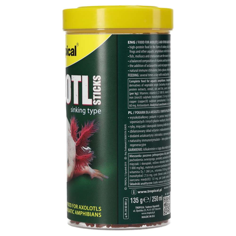 Tropical Axolotl Sticks 250ml/135g