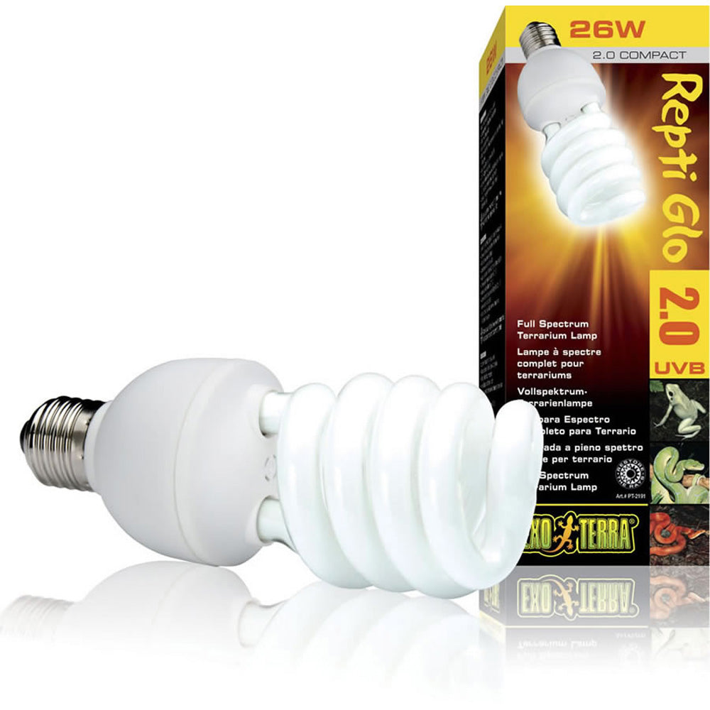Exo Terra Natural Light Compact Lamp 26W (PT2191) | Full-Spectrum Vivarium Bulb