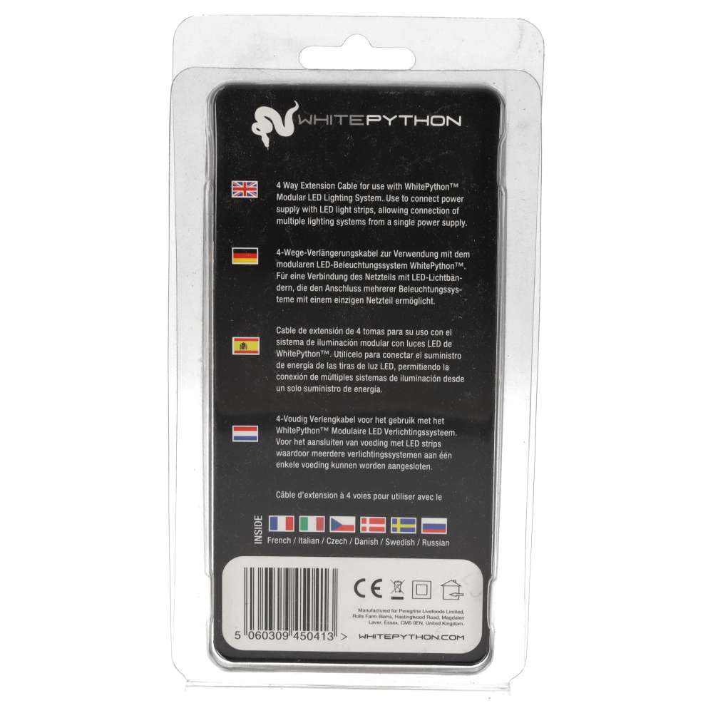 White Python LED 4-Way Extension Cable