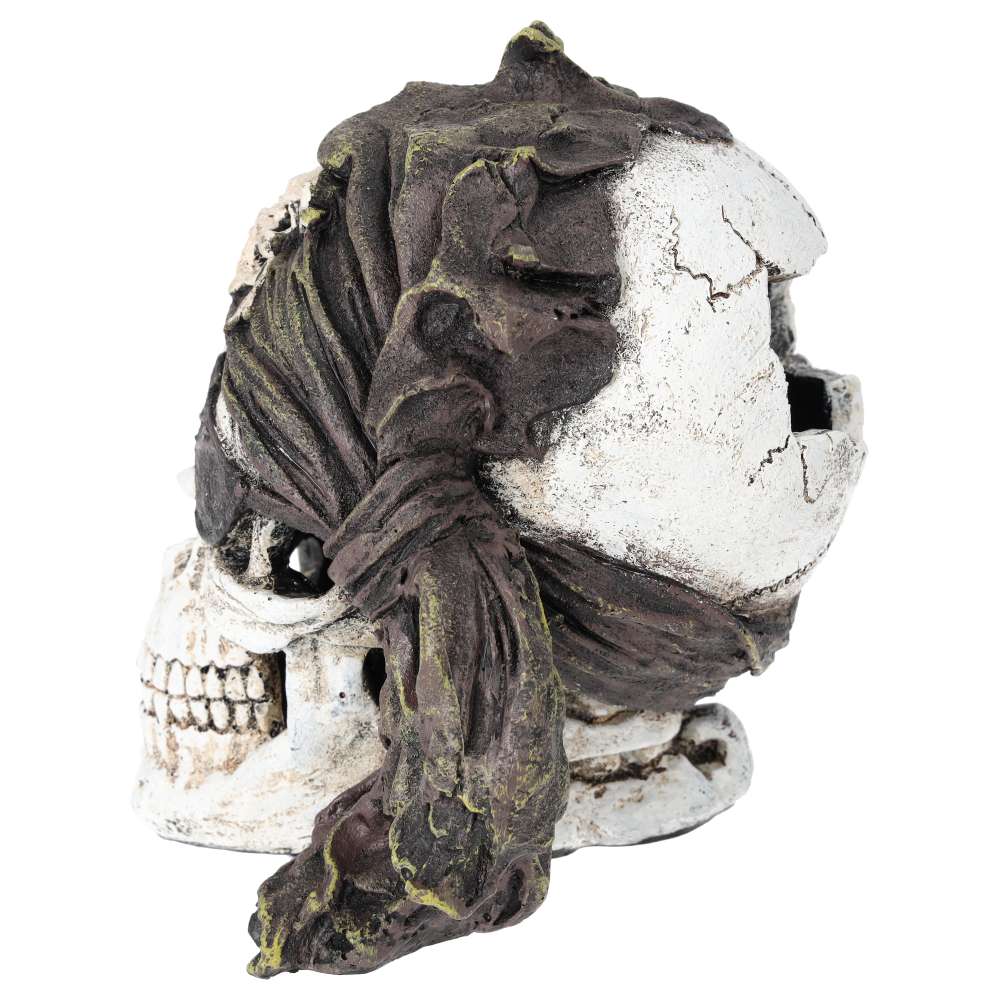 Decorated Aquarium Skull Ornament 15x11x12.5cm