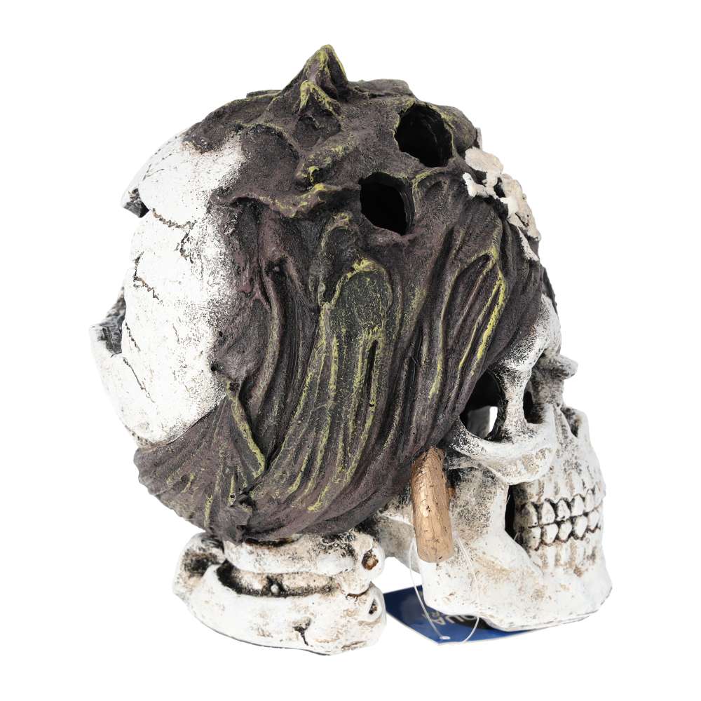 Decorated Aquarium Skull Ornament 15x11x12.5cm