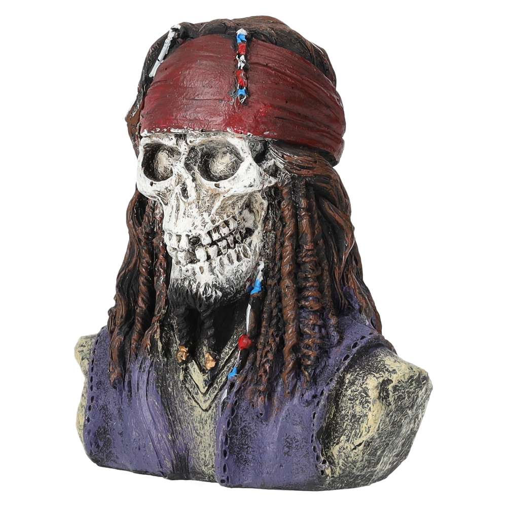 AquaSpectra Caribbean Pirate Skull Aquarium Ornament 10x65x120mm