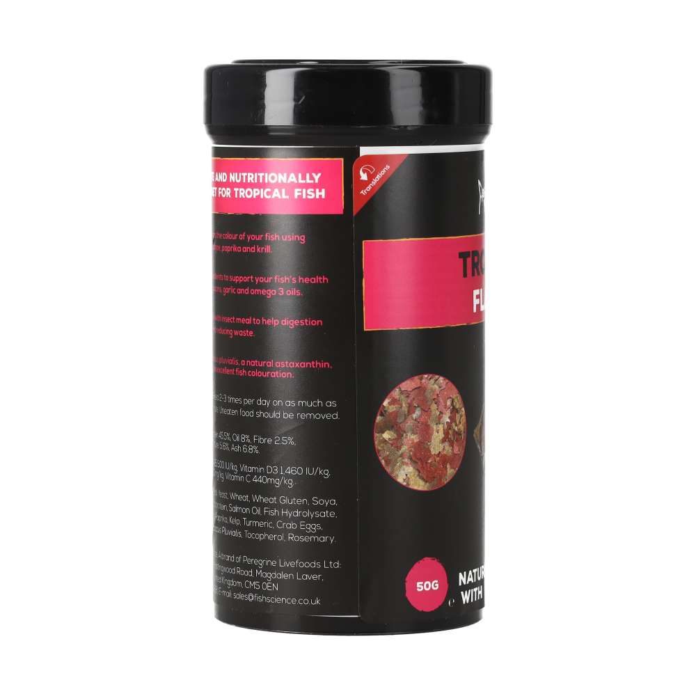 Fish Science Tropical Flakes 50g | Colour-Enhancing Tropical Fish Food