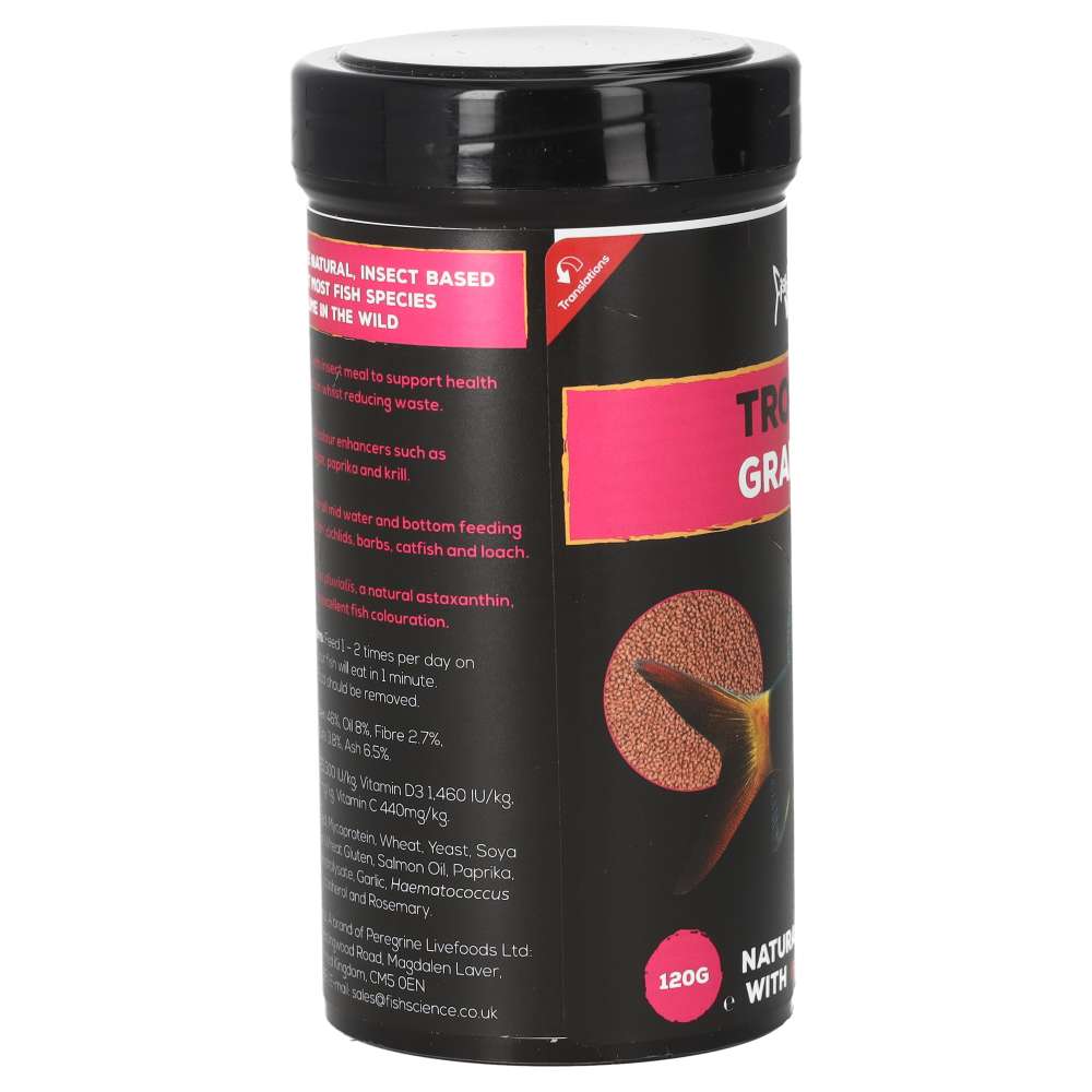 Fish Science Tropical Granules 120g | Insect Meal Fish Food FS125
