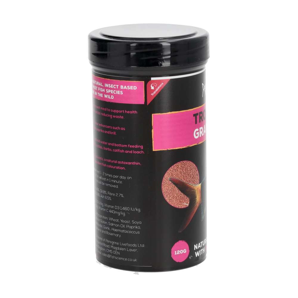 Fish Science Tropical Granules 120g | Insect Meal Fish Food FS125