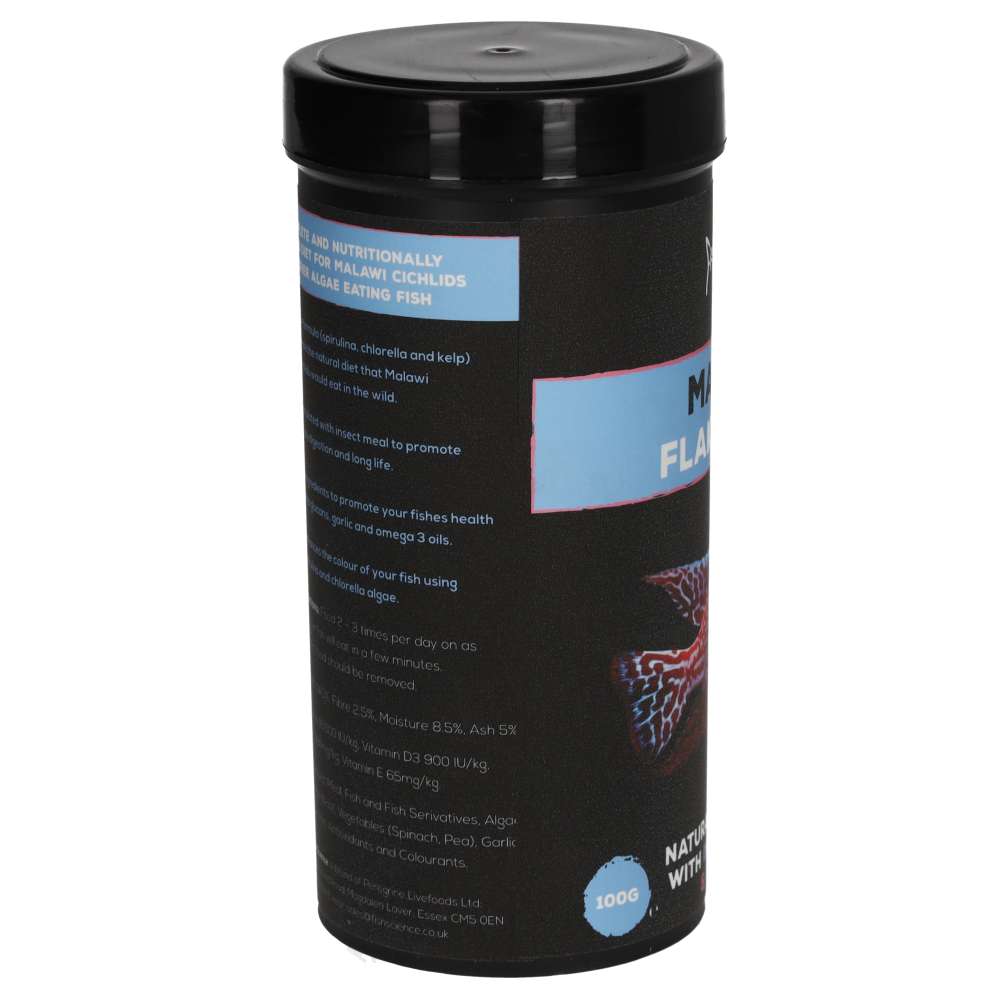 Fish Science Malawi Flake Food 100g | Cichlid Algae Flake FS257