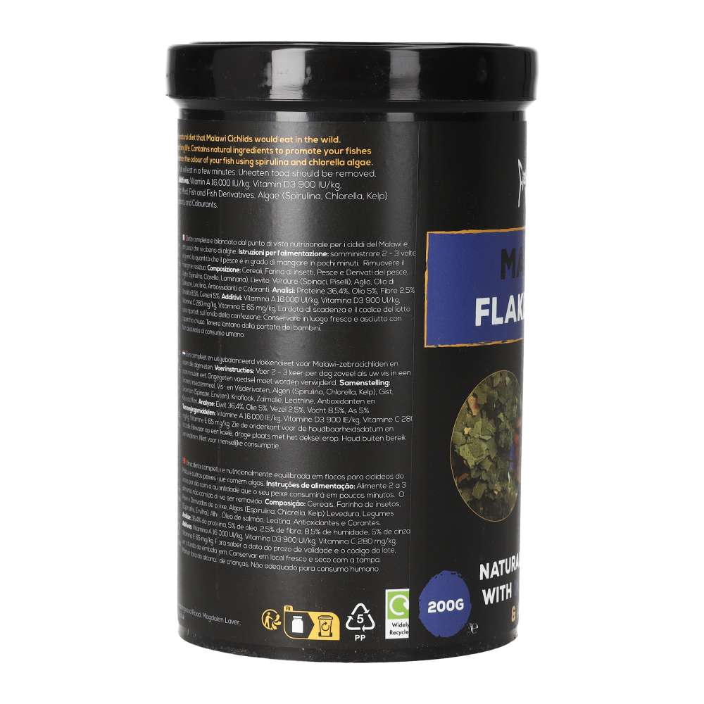 Fish Science Malawi Flake Food 200g | Cichlid Flake with Spirulina & Insect Meal