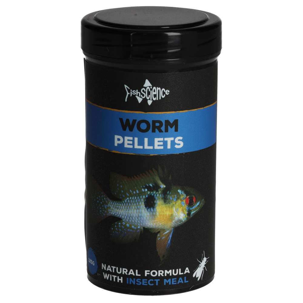 Fish Science Worm Pellets 125g | Sinking Pellet Food for Fish & Reptiles