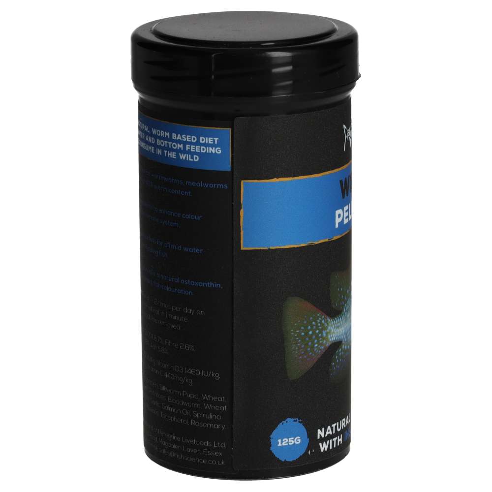 Fish Science Worm Pellets 125g | Sinking Pellet Food for Fish & Reptiles