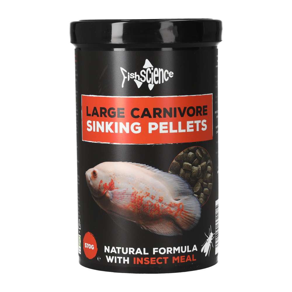 Fish Science Large Carnivore Diet 570g Sinking Pellets for Oscars, Rays & Catfish