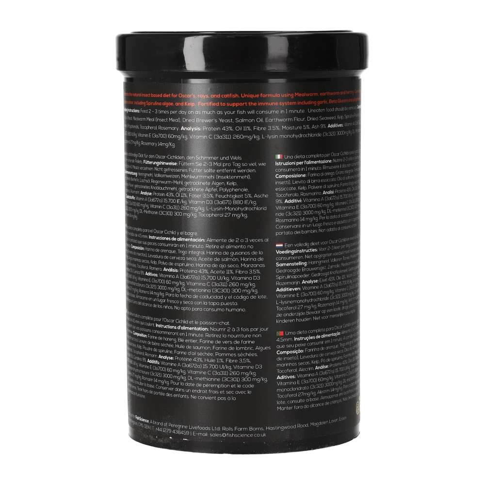 Fish Science Large Carnivore Diet 570g Sinking Pellets for Oscars, Rays & Catfish