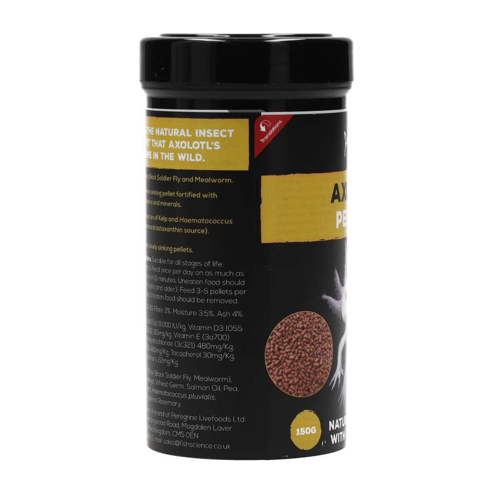 Fish Science Axolotl Food 150g – Insect-Based Sinking Pellets