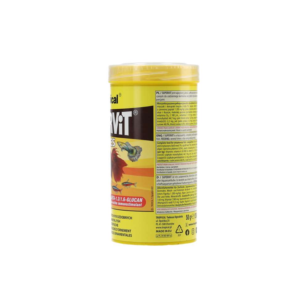 Tropical Supervit Flake Food 250ml / 50g