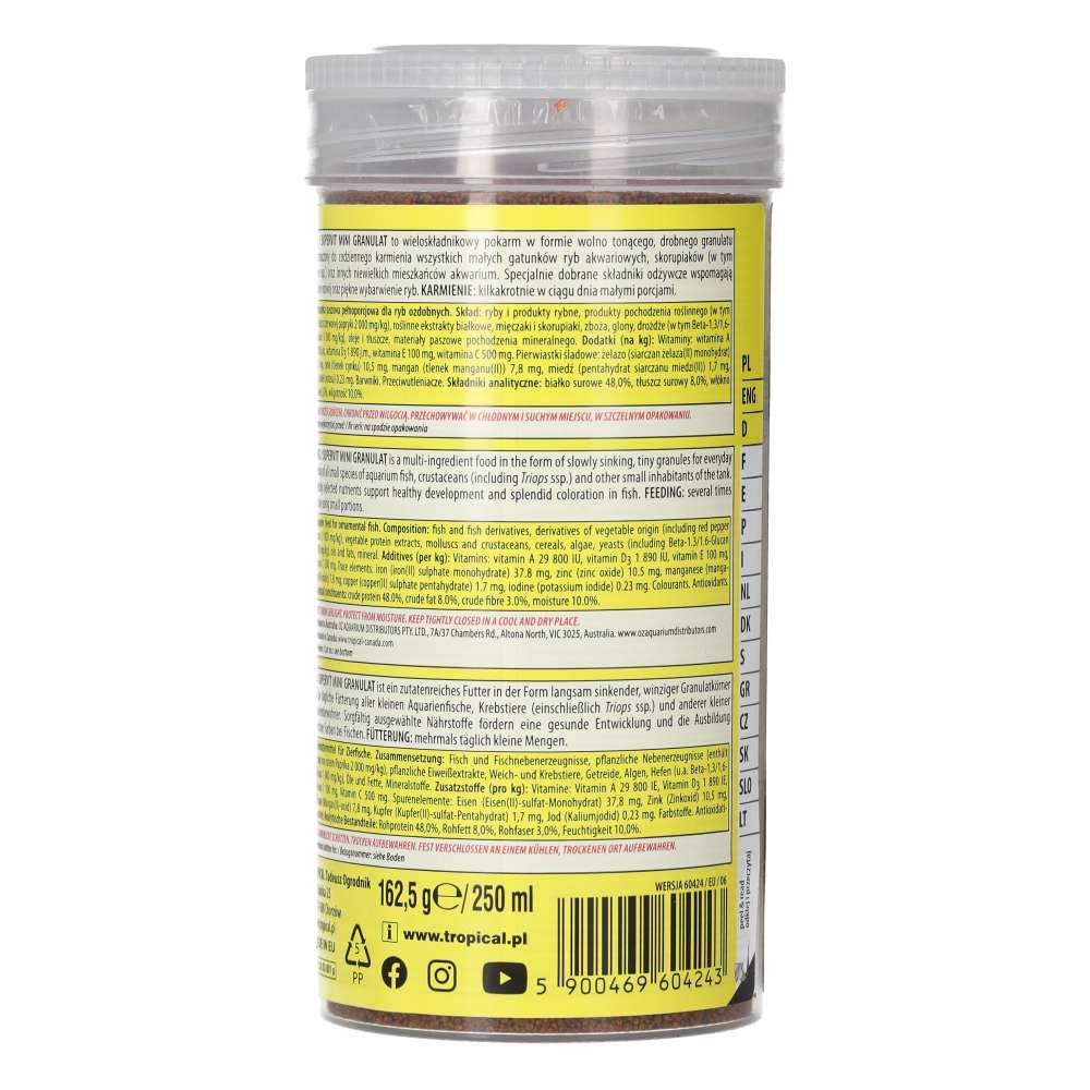 Tropical Supervit Mini Granulat 250ml / 162.5g Fish Food