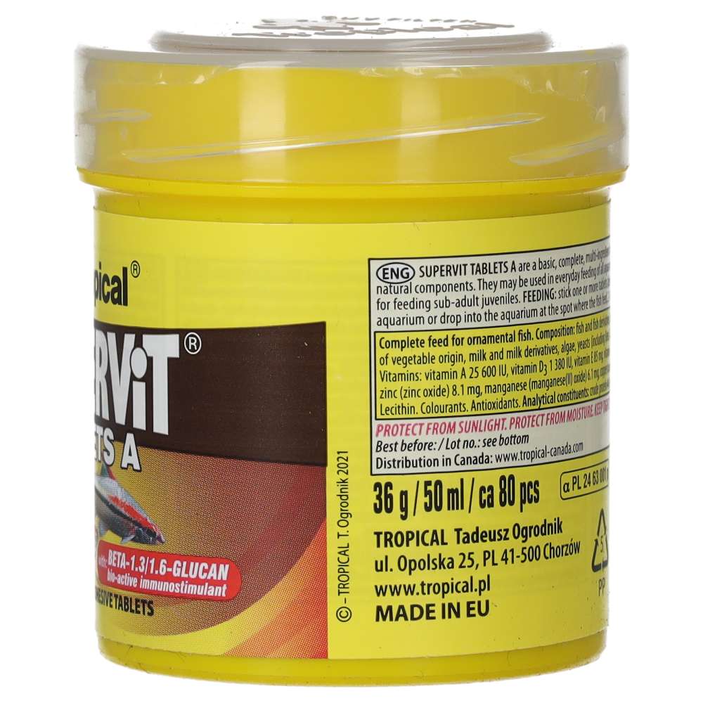 Tropical Supervit Tablets A 50ml/36g – 80 Adhesive Tablets