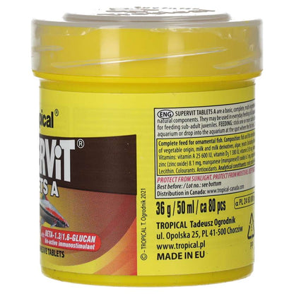 Tropical Supervit Tablets A 50ml/36g – 80 Adhesive Tablets