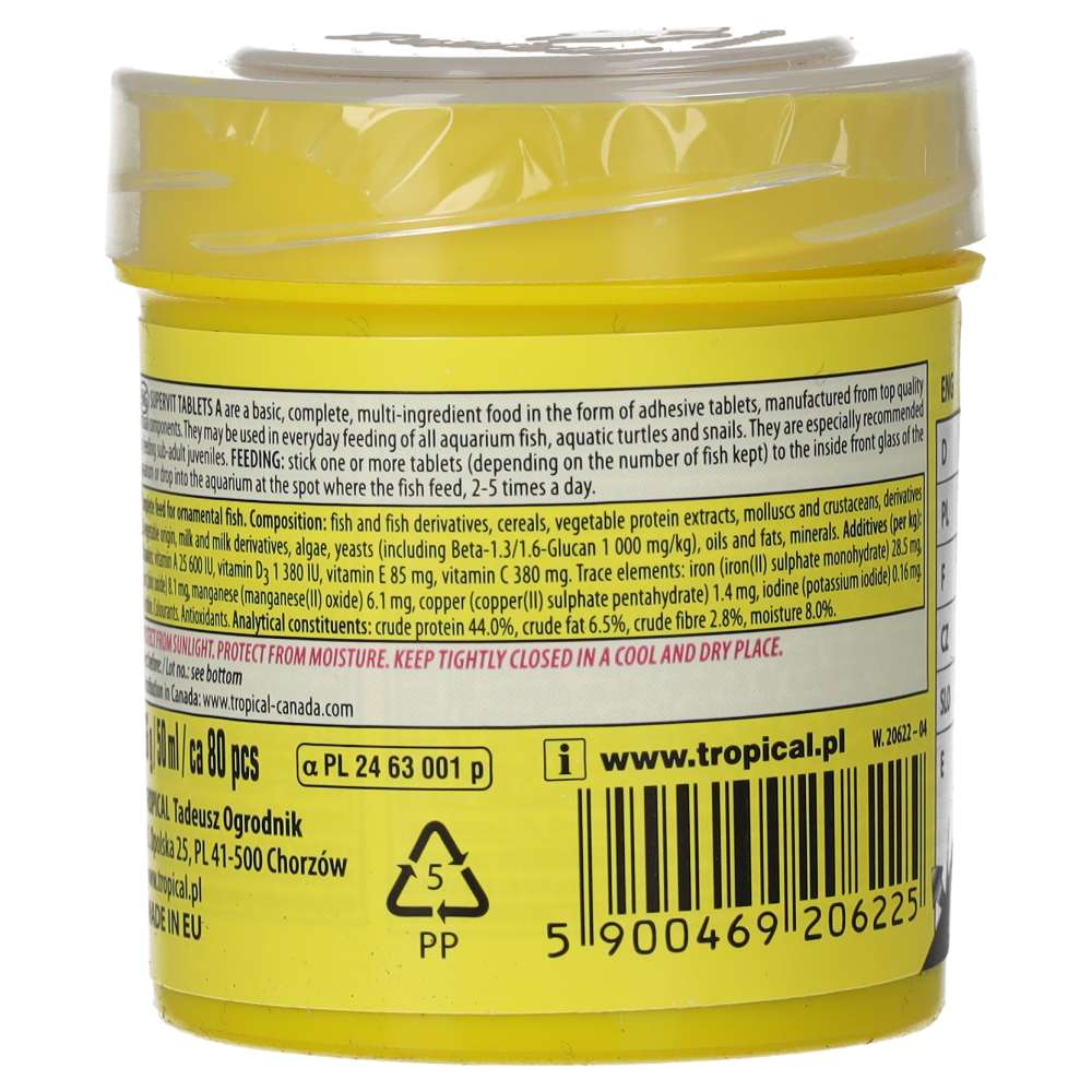 Tropical Supervit Tablets A 50ml/36g – 80 Adhesive Tablets
