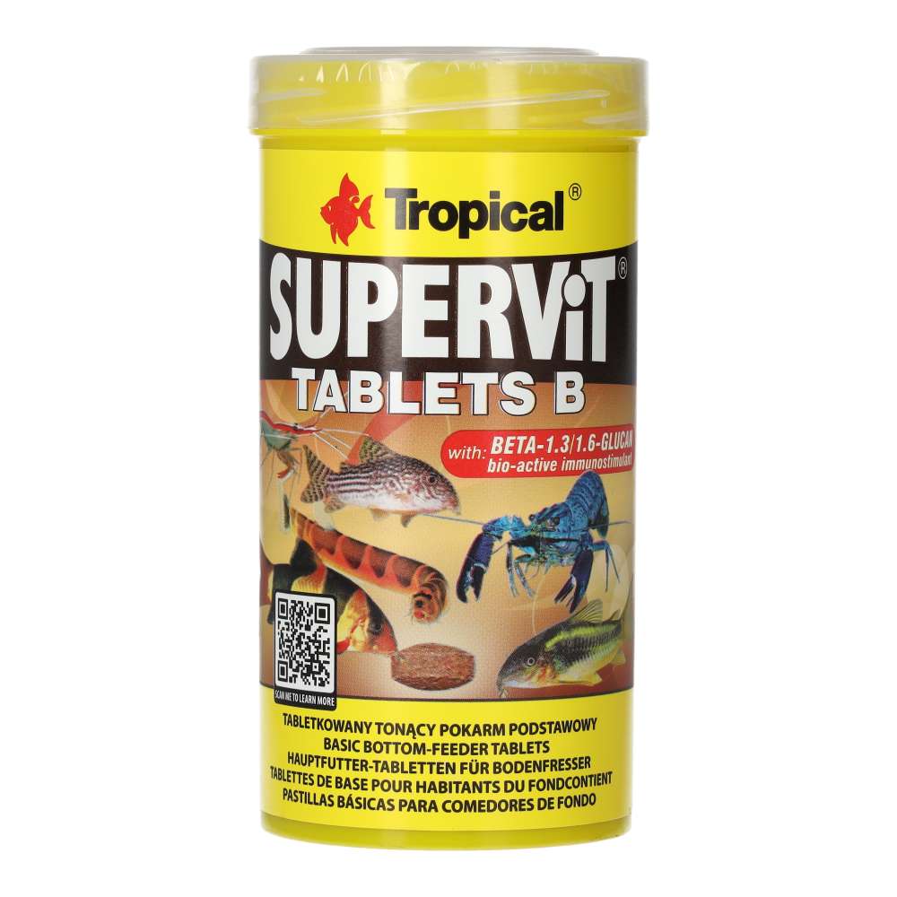 Tropical Supervit Tablets B 250ml/150g 830pcs Sinking Tablet Food