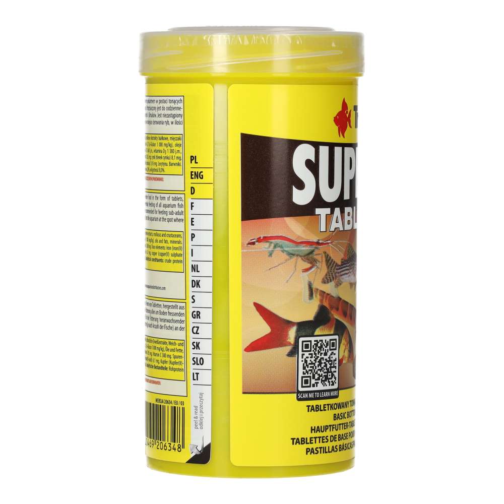 Tropical Supervit Tablets B 250ml/150g 830pcs Sinking Tablet Food