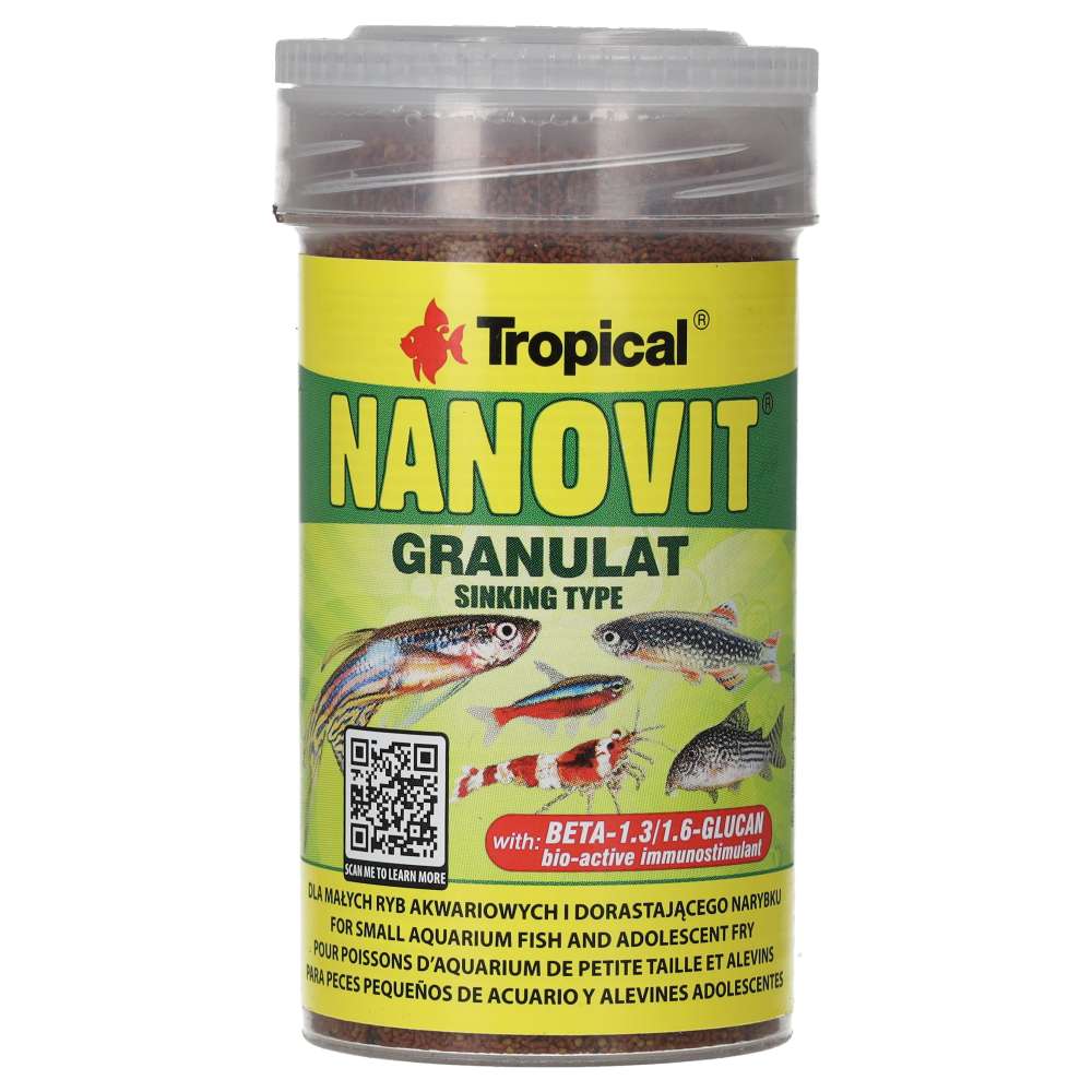 Tropical Nanovit Granulat Sinking Granule Fish Food 100ml/70g
