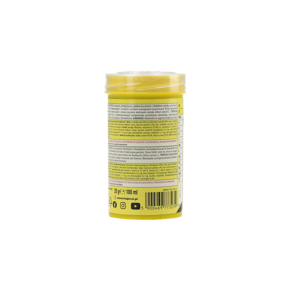 Tropical D-Allio Plus Flakes 100ml / 20g | Garlic Fish Food
