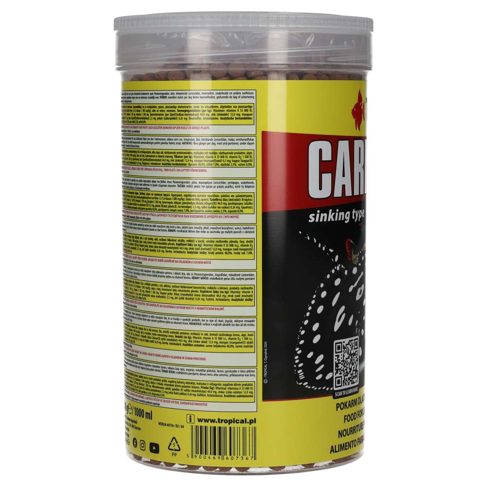 Tropical Carnivore Sinking Granule Fish Food 1000ml / 600g
