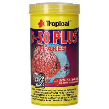 Tropical D-50 Plus High-Protein Discus Flake Food 250ml/50g