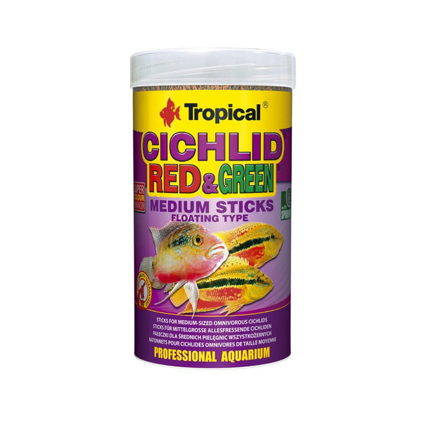 Tropical Cichlid Red & Green Medium Sticks