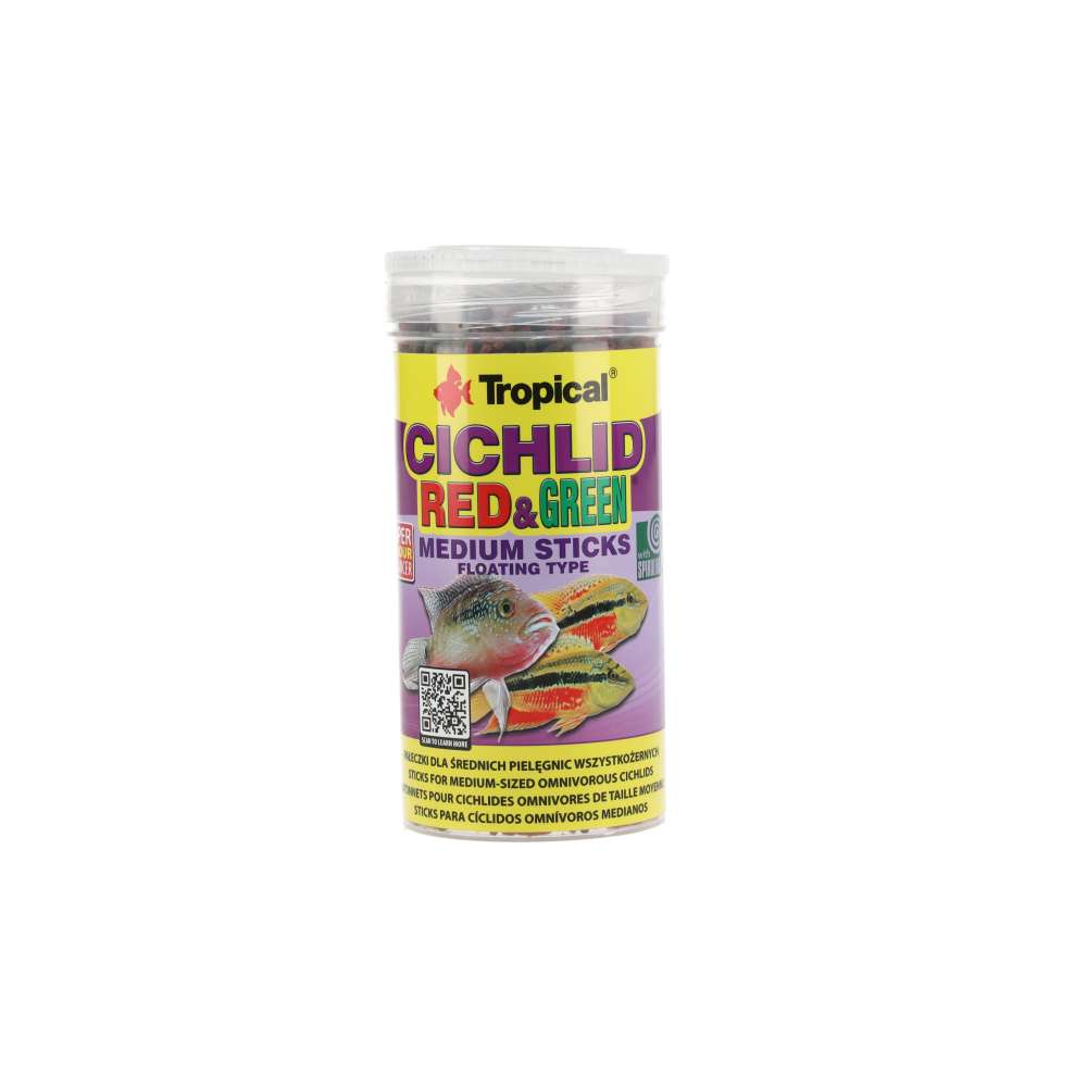 Tropical Cichlid Red & Green Medium Sticks