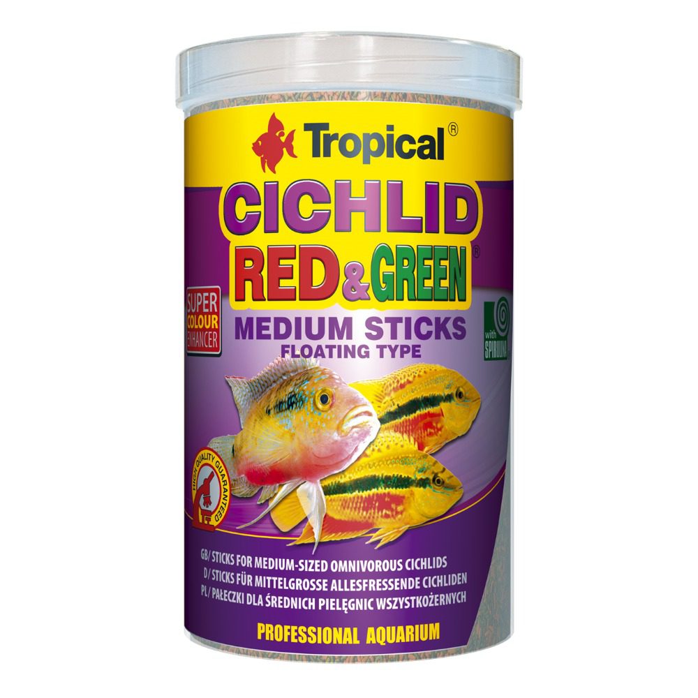 Tropical Cichlid Red & Green Medium Sticks