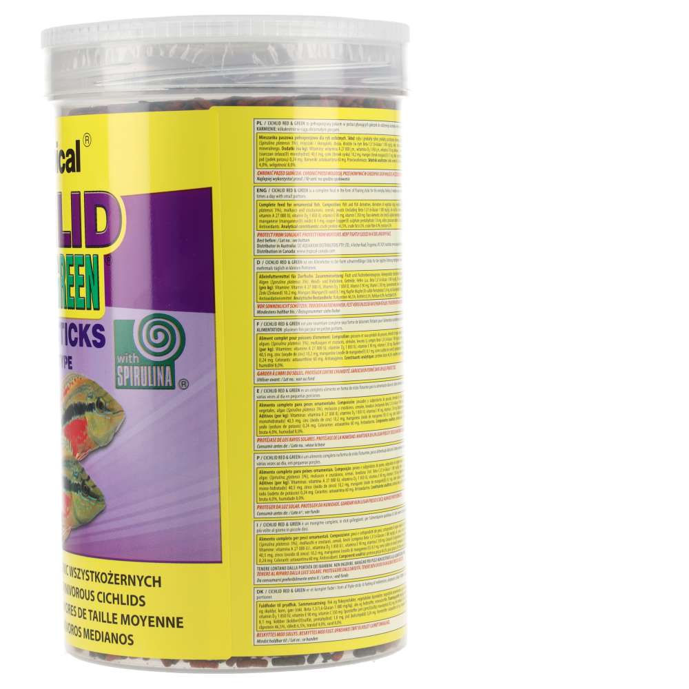 Tropical Cichlid Red & Green Medium Sticks