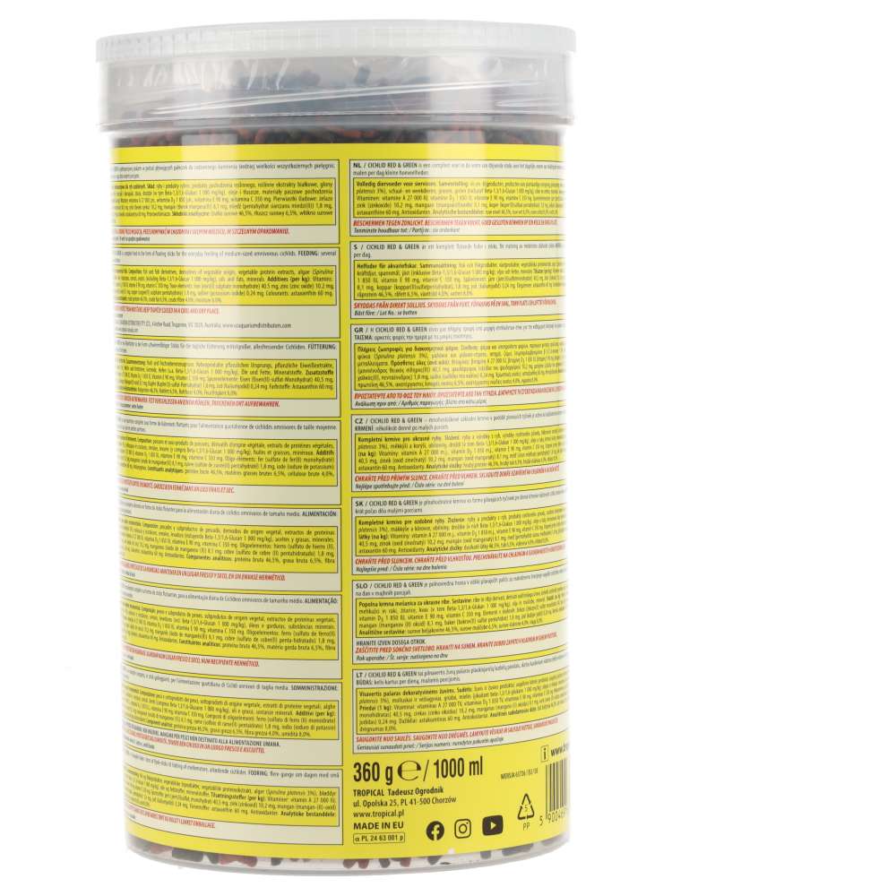 Tropical Cichlid Red & Green Medium Sticks