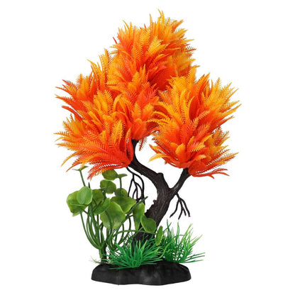 AquaSpectra Aquatic Tree Orange | Artificial Aquarium Plant Décor