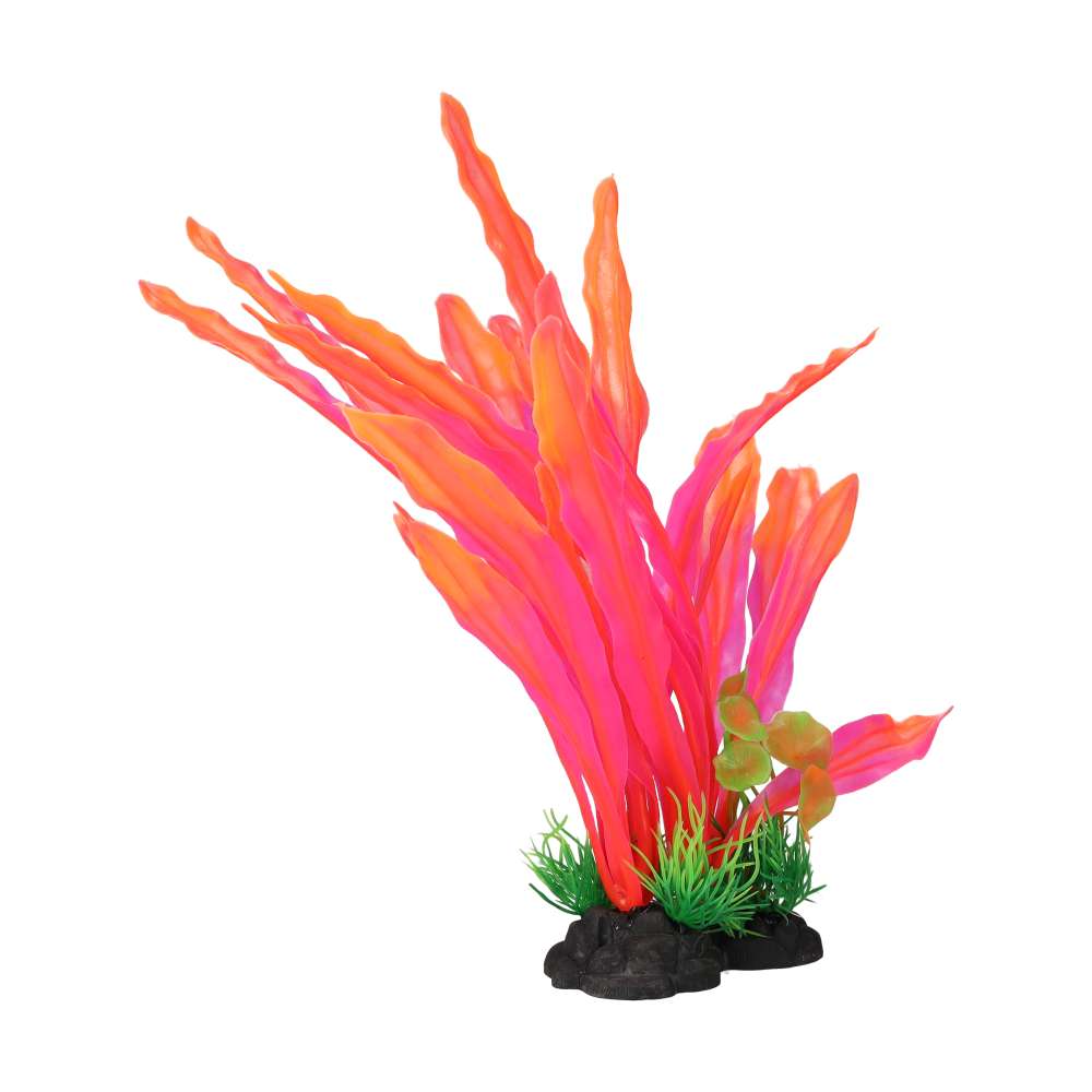AquaSpectra Amazon Sword Leaf Pink Artificial Aquarium Plant