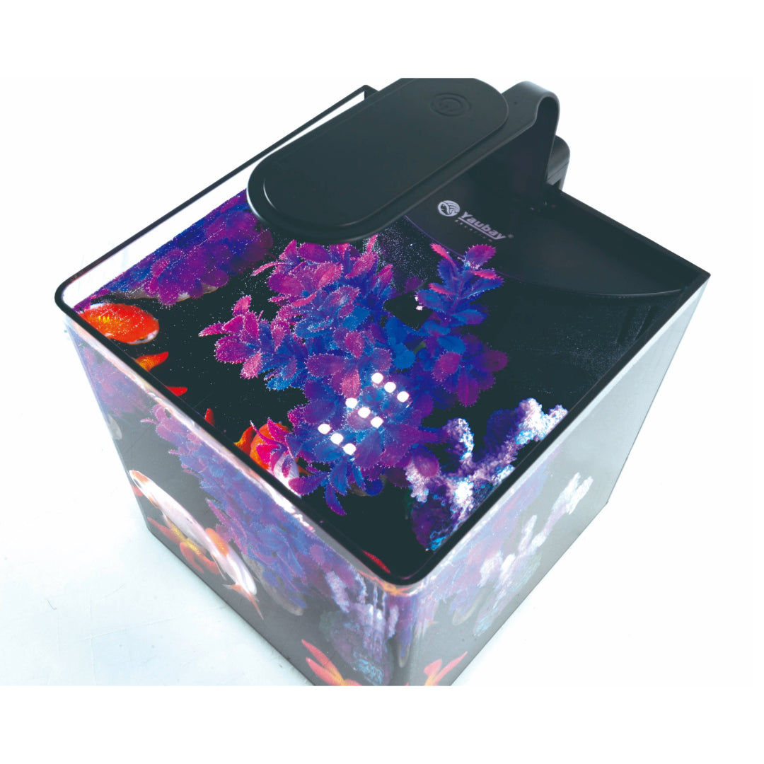 YauBay Desktop Aquarium 8L Cube Tank 20x20x20cm