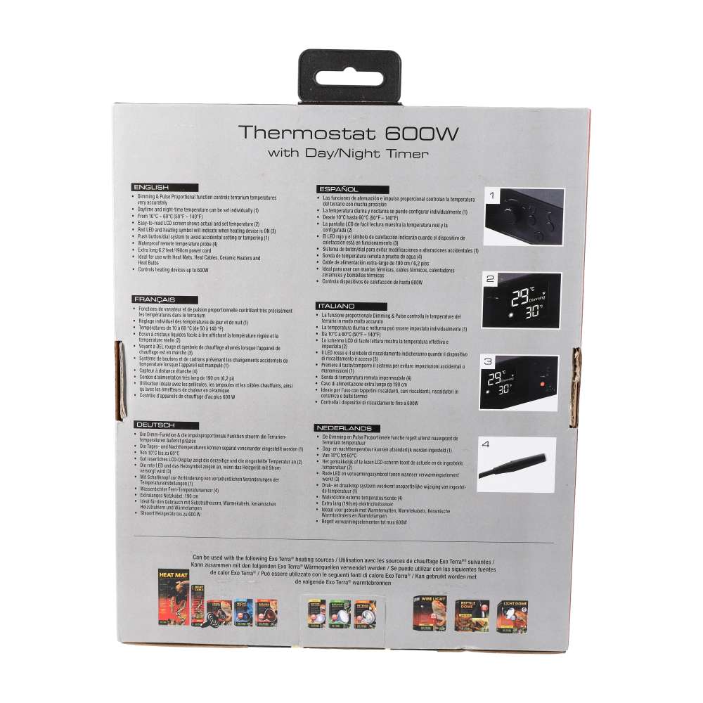 Exo Terra Thermostat 600w with Day/Night Timer