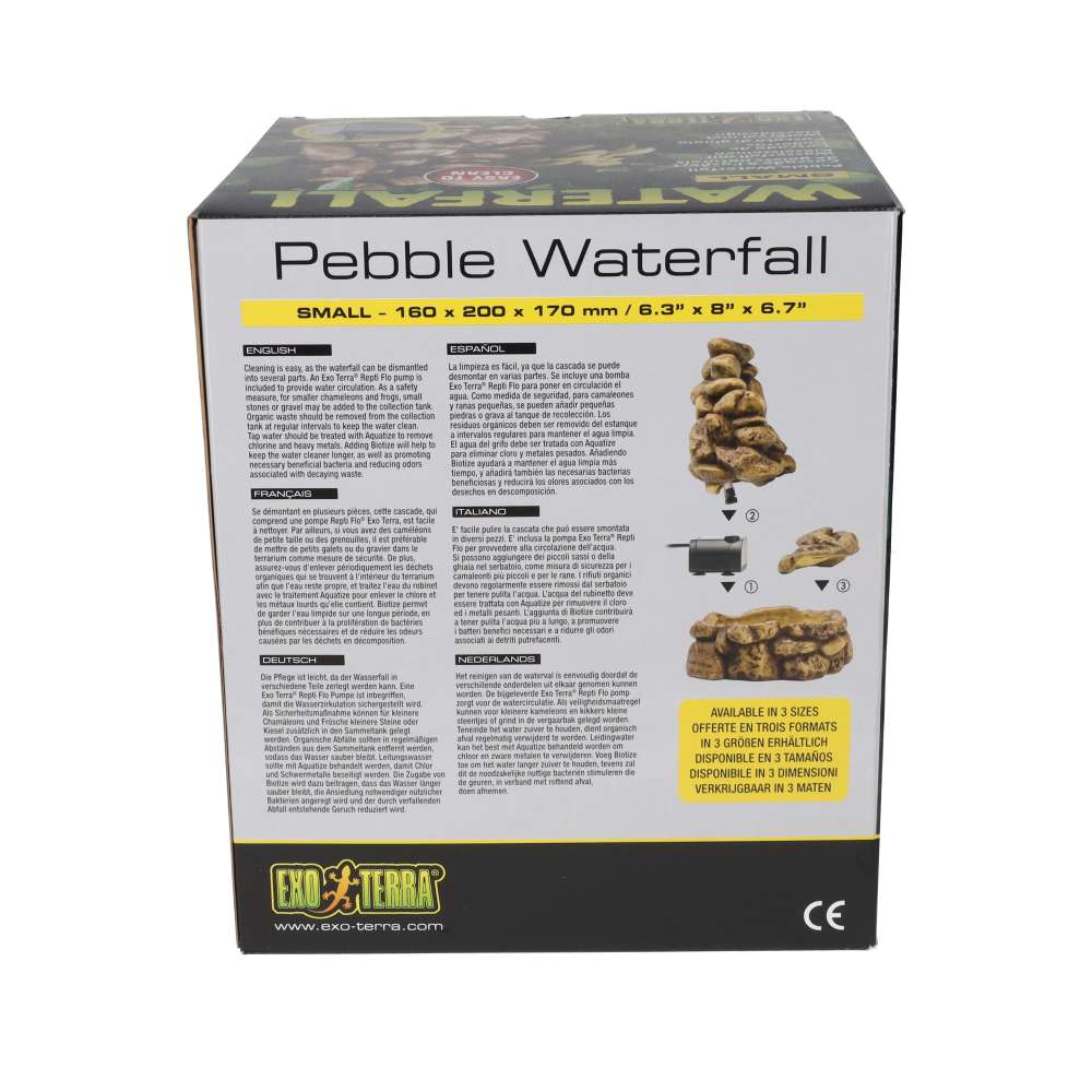 Exo Terra Waterfall Pebble Design Small PT2910 | Vivarium Water Feature