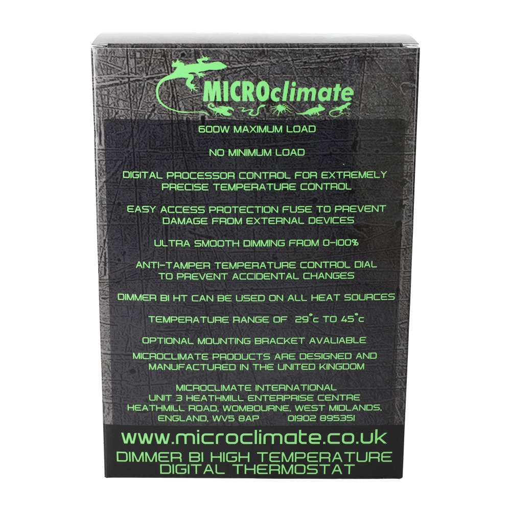 Microclimate Dimmer B1 High Temp Thermostat Black 600w