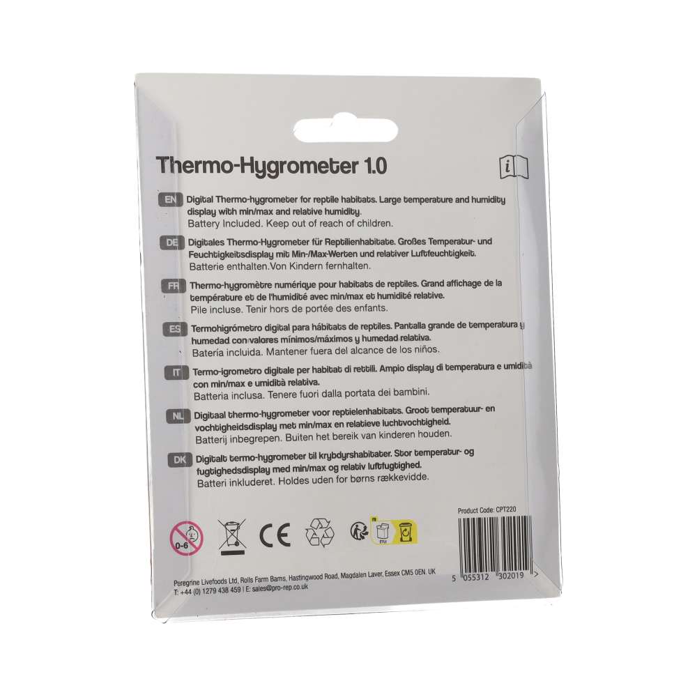 ProRep Thermo-Hygrometer 1.0 | Vivarium Temperature & Humidity Monitor