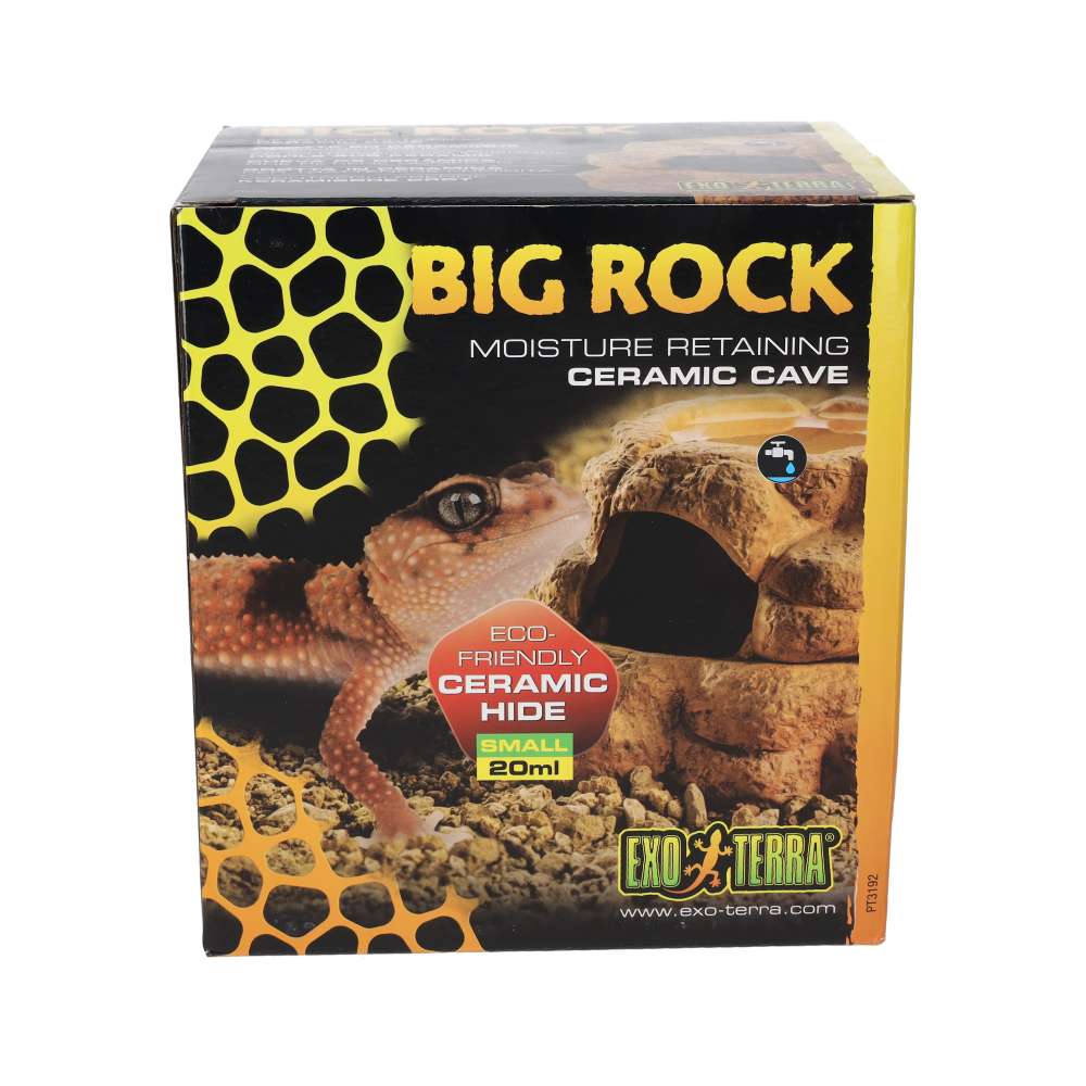 Exo Terra Big Rock Small Ceramic Cave with Lid PT3192 | Reptile Hide