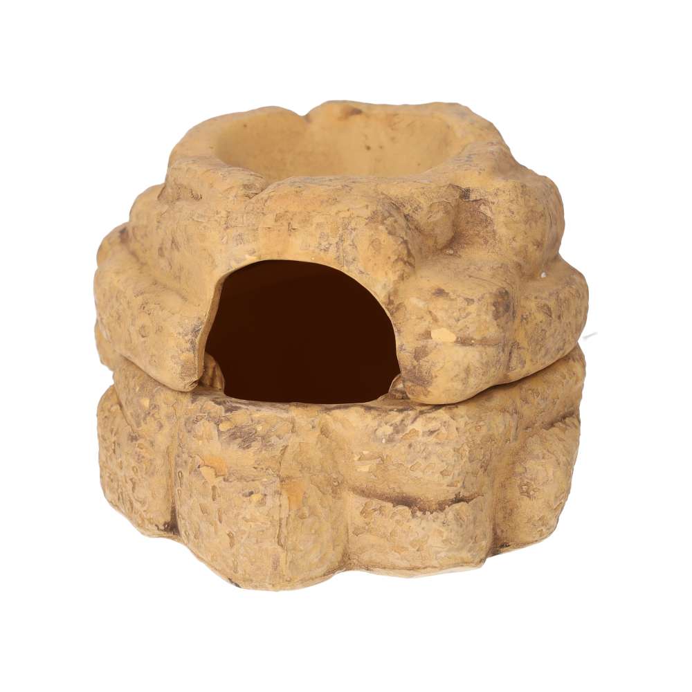 Exo Terra Big Rock Small Ceramic Cave with Lid PT3192 | Reptile Hide