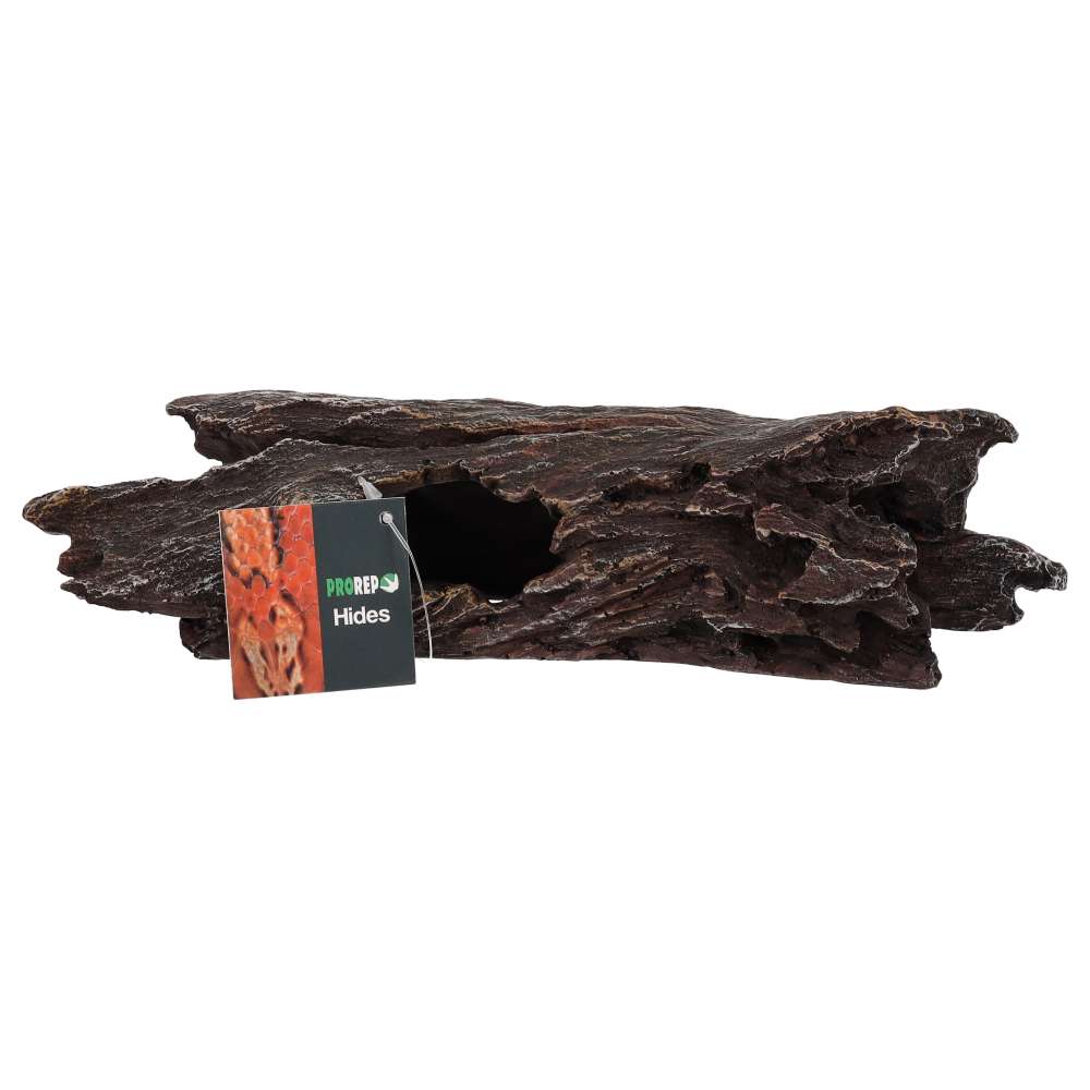 ProRep Dark Wood Log Hide Large | Resin Vivarium Hide 26.2x9x6.5cm