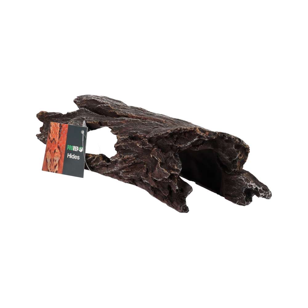 ProRep Dark Wood Log Hide Large | Resin Vivarium Hide 26.2x9x6.5cm