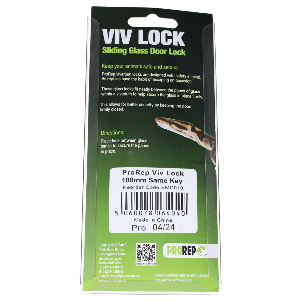 ProRep Viv Lock 100mm (Same Key) – Vivarium Glass Door Lock