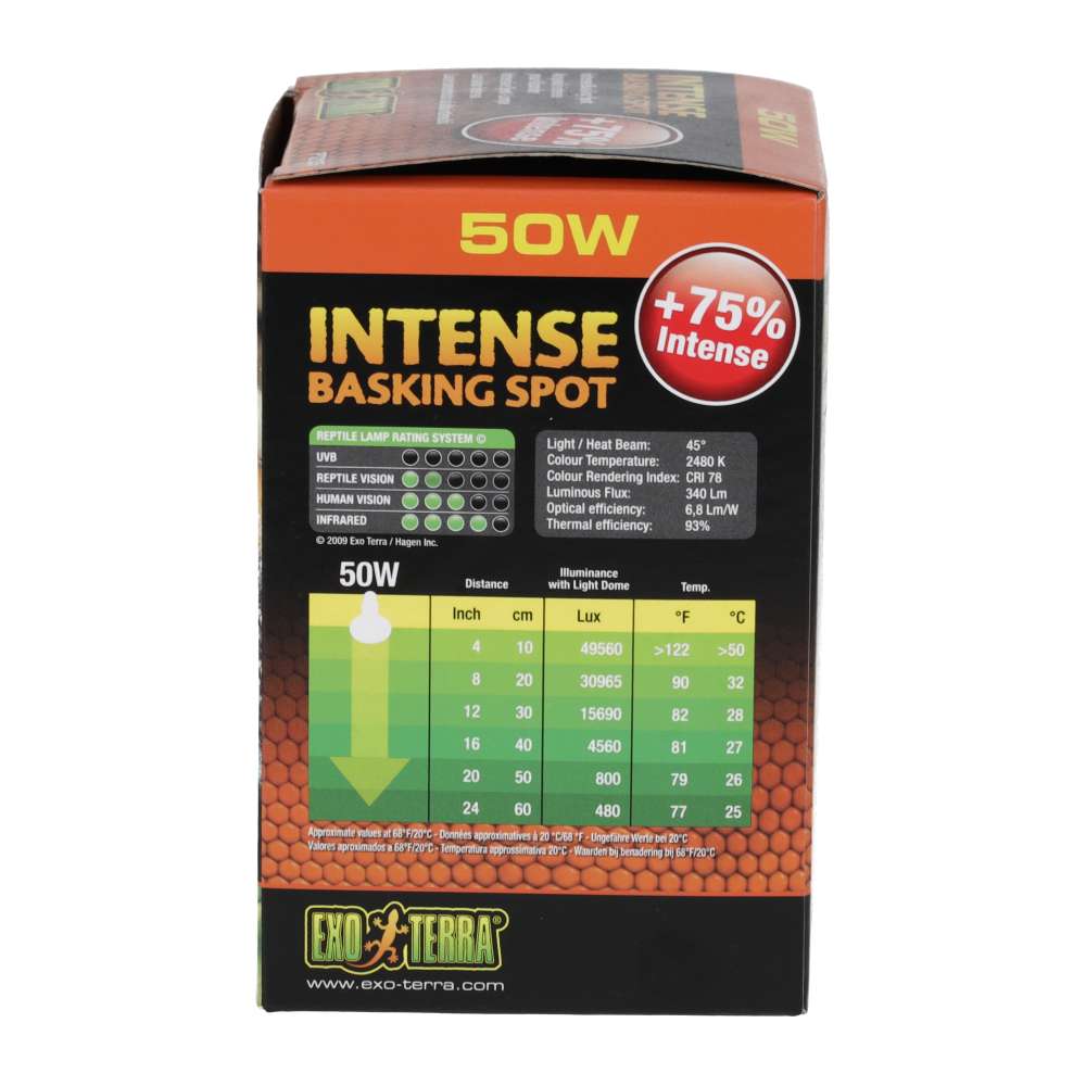 Exo Terra Intense Basking Spot 50W Tight Beam Reptile Lamp PT2135