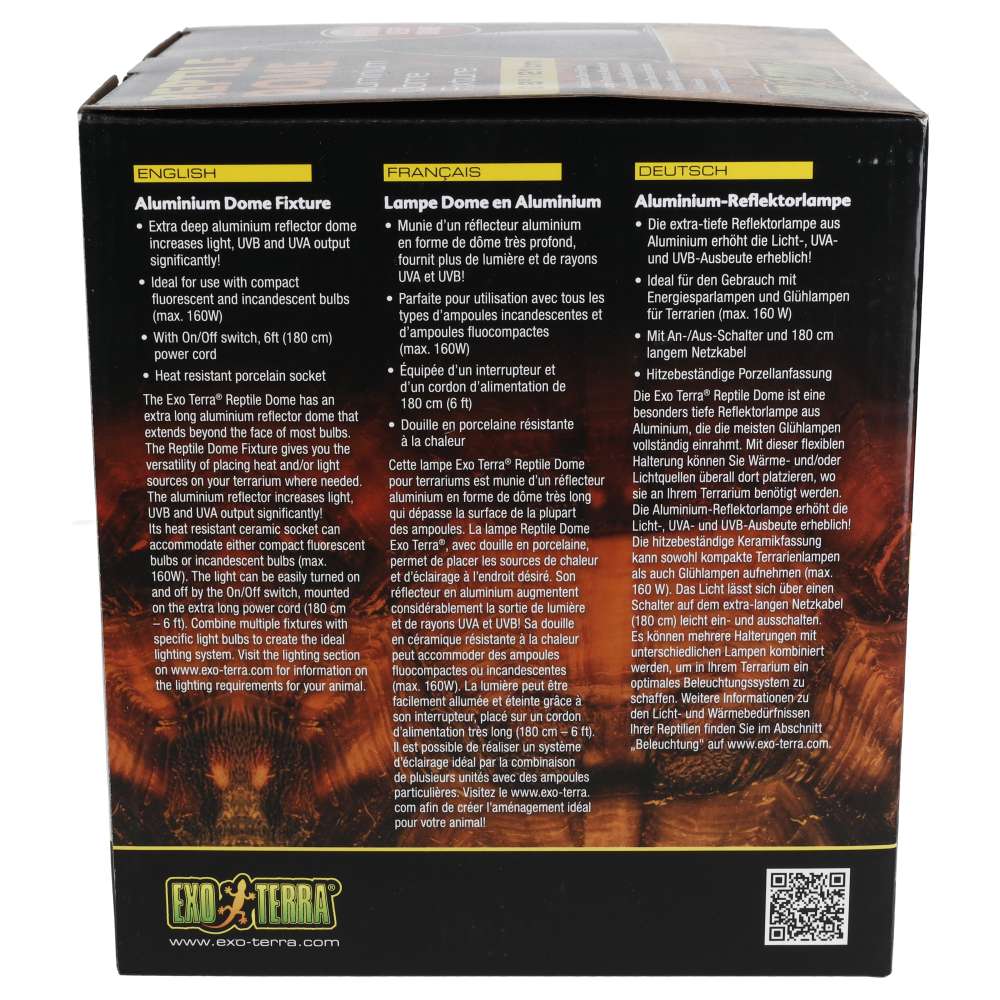 Exo Terra Reptile Aluminium Dome Fixture 21cm – PT2349