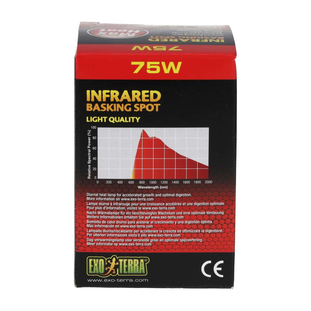 Exo Terra Infrared Basking Spot 75W Reptile Heat Lamp PT2142
