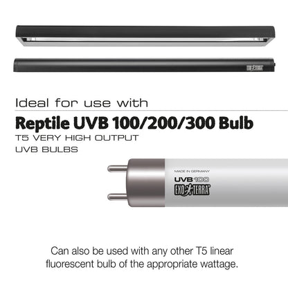 Exo Terra T5 UVB Fixture 60cm 24W | PT4256 Reptile Hood